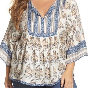 Lucky Brand Top Kimono Sleeve 2X